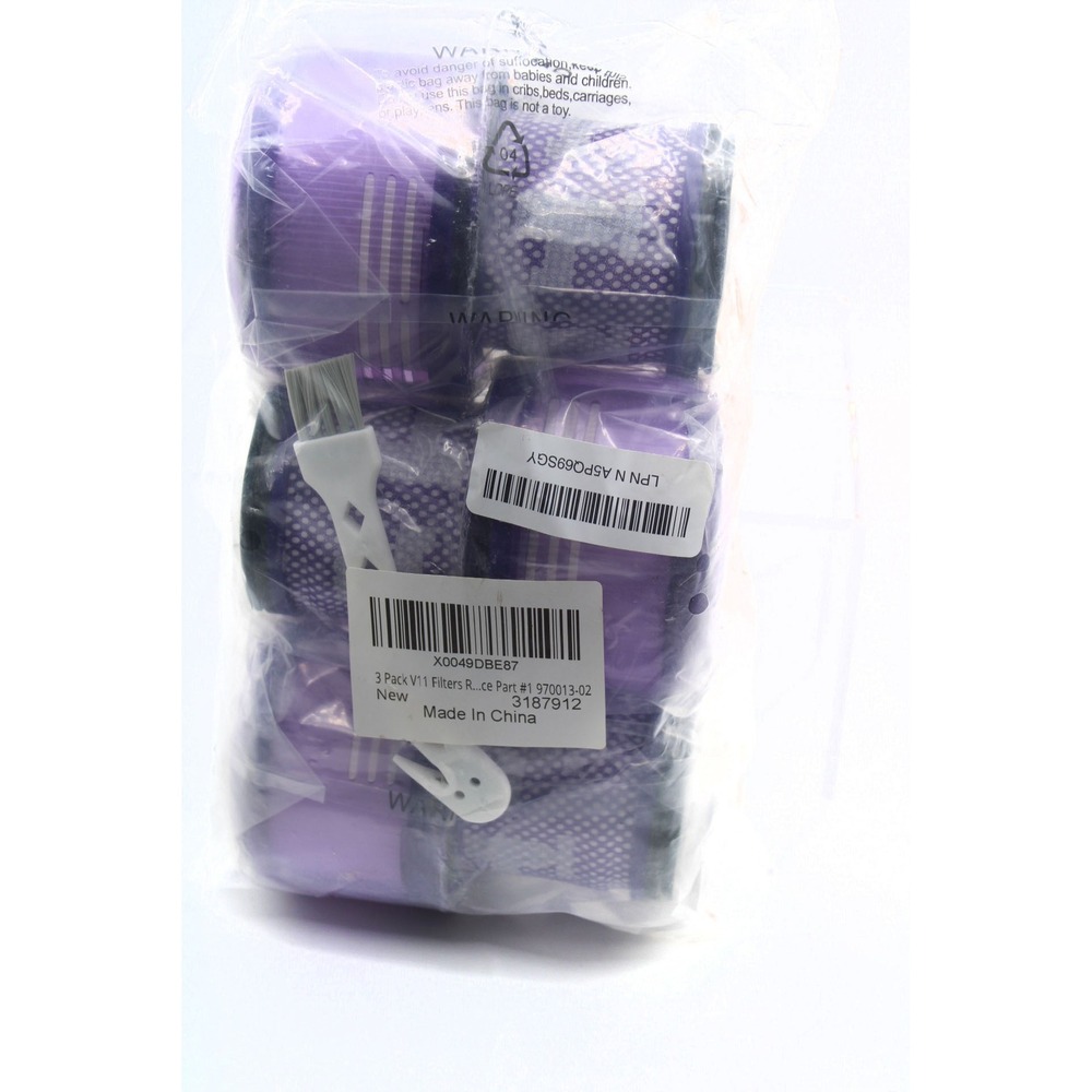 3 Pack V11 Filters Replacement Part 970013-02 Purple Vacuum Filter Set Brush